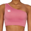 The Better One Shoulder Sports Bra - TheBetterGirl TheBetterGirl Small / Pink Rose Sports Bra TheBetterGirl