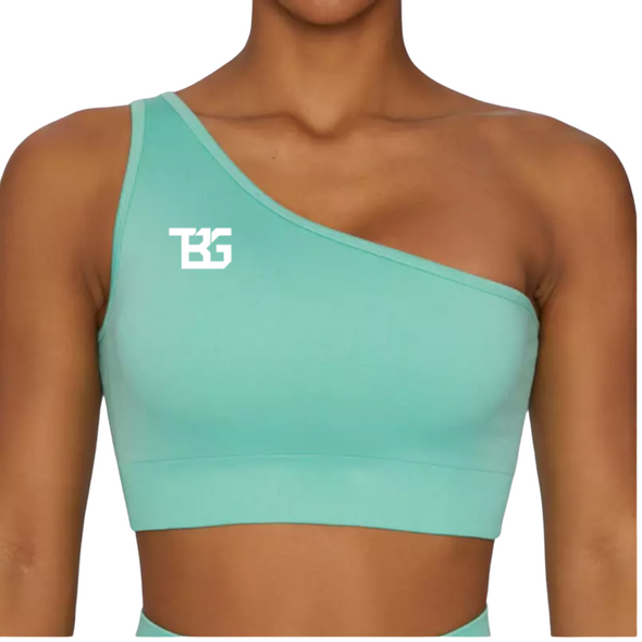 The Better One Shoulder Sports Bra - TheBetterGirl TheBetterGirl Small / Mint Sports Bra TheBetterGirl